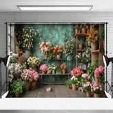 Aperturee - Aperturee Vintage Romantic Indoor Floral Room Wedding Backdrop